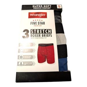 Wrangler Boxer Briefs 3 Pack Men's Small Stretch Five Star Comfort Super Soft
